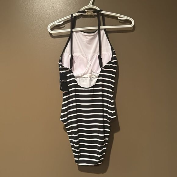 Lauren Ralph Lauren Halter Top Striped Swimsuit Size 6 NWT - Picture 3 of 10